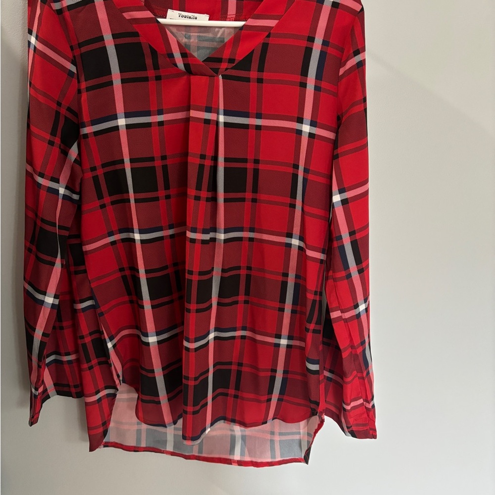 Women's Red Plaid Top